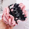 2Pc Wine red Women Chiffon Rose Flower Jaw Clip, Floral Jaw Barrettes Grips Clamps Twist Hair Up Hair Claw Fancy Accessories for Women Girl view 4