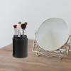 Zerodeko Makeup Brush Holder and Pencil Organizer Large Capacity Pu Dustproof Cosmetic Storage Container with Lid for Vanity Desktop and Office Desk view 4