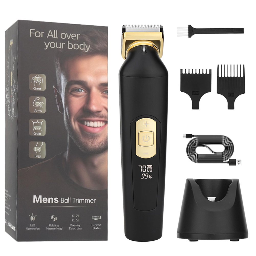 SHYYOULQE Electric Groin & Body Hair Trimmer for Men Pubic Hair for Men Rechargeable Groomer Shaver Rechargeable Beard Trimmer