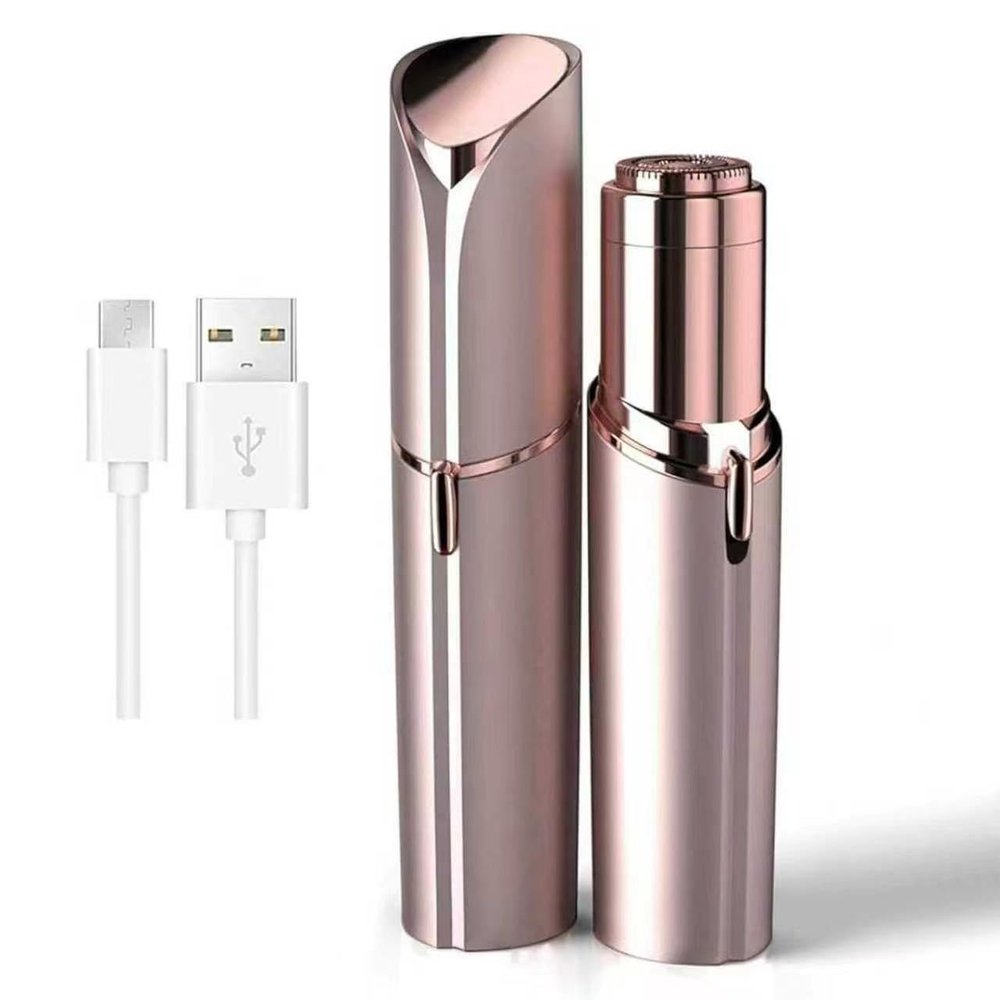 Rechargeable Facial Hair Removal for Women - as Seen on TV Painless Face Shaver - Electric Hair Remover for Face Lips Peach Fuzz with Light (Rose Gold)