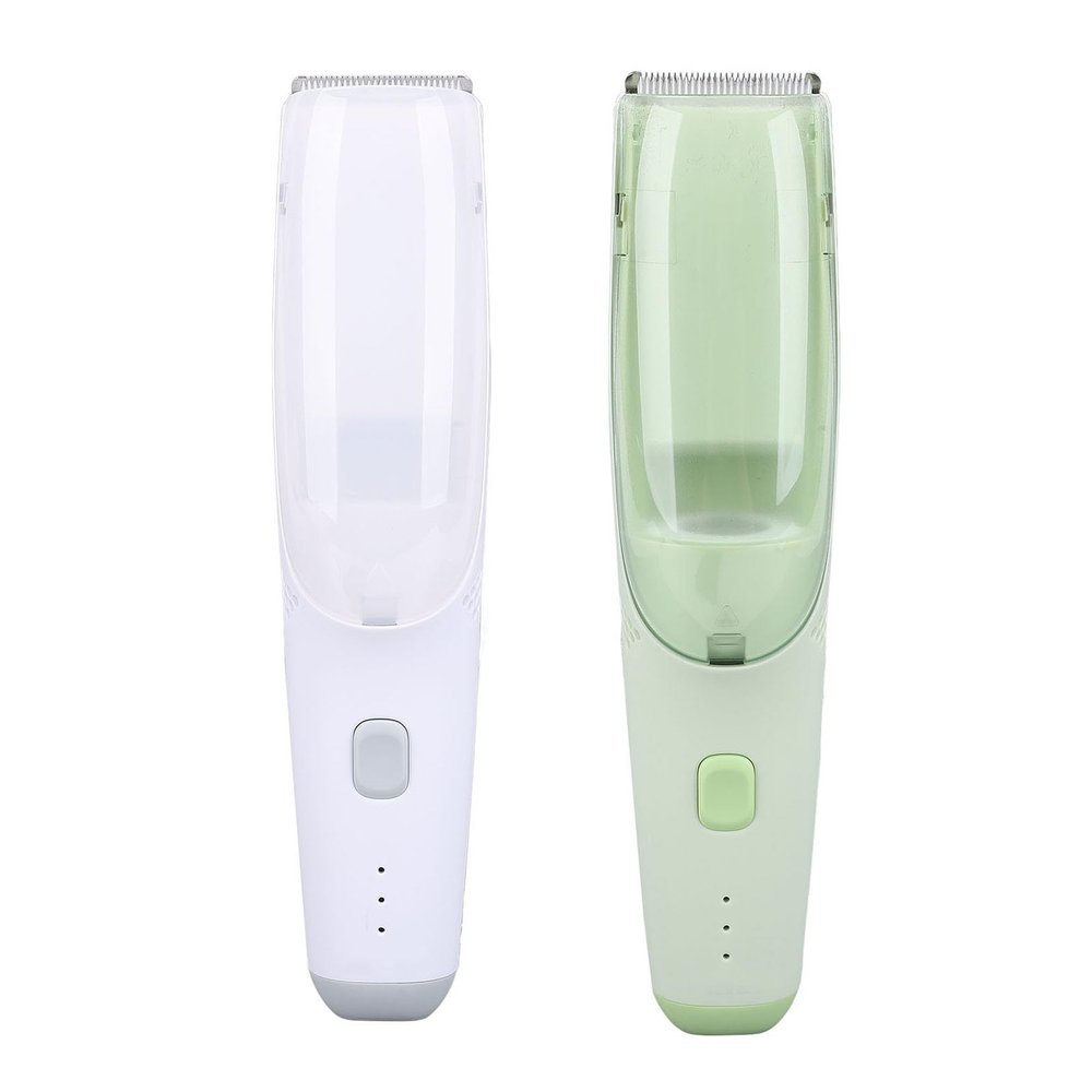 FILFEEL Cordless Hair Clipper with Vacuum, IPX7 Kids Trimmer Rechargeable, Low Noise Safe Portable Styling Tool 3 Combs for Toddlers Boys Girls, White