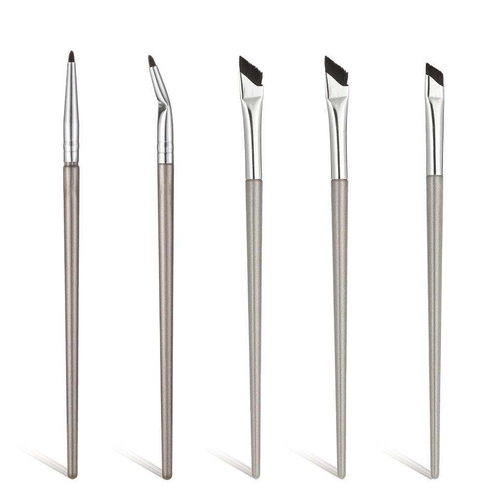 5 PCS Flat Angled Makeup Brush Angled Eyeliner Brushes Eyebrow-Brush Flat Thin Eye Liner Brush Multifunctional Eyebrow Makeup Brushes for Shadow Eyeliner Precision Make up Tools