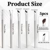 5 PCS Flat Angled Makeup Brush Angled Eyeliner Brushes Eyebrow-Brush Flat Thin Eye Liner Brush Multifunctional Eyebrow Makeup Brushes for Shadow Eyeliner Precision Make up Tools view 2