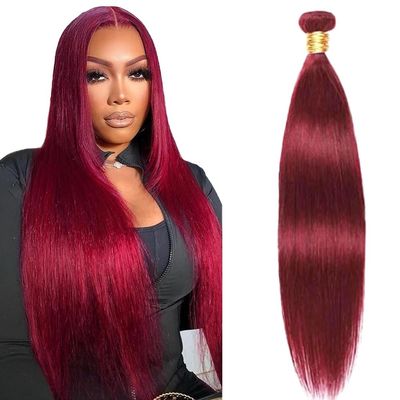Burgundy Bundles Human Hair #99J Straight Bundles 34 Inch Unproceesed Virgin Wine Red Straight Bundle Human Hair Extensions For Women 50g/Bundle