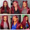 Burgundy Bundles Human Hair #99J Straight Bundles 34 Inch Unproceesed Virgin Wine Red Straight Bundle Human Hair Extensions For Women 50g/Bundle view 2