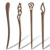 4 Pcs Wooden Hair Sticks for Women, Hanfu Pins Chinese Hair Chopsticks for Buns, Handmade Carved Wood Hairpins, 4 Styles view 1