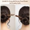 4 Pcs Wooden Hair Sticks for Women, Hanfu Pins Chinese Hair Chopsticks for Buns, Handmade Carved Wood Hairpins, 4 Styles view 3