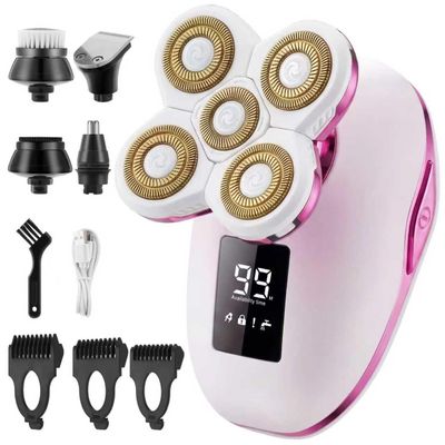 Electric Razors for Women, 5 in 1 Lady Shavers, Electric Shaver for Women, Wet/Dry Bikini Trimmer, Rechargeable Facial Hair Removal, Painless Shaver Razor for Arms Legs Armpit Pubic Area