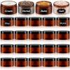 24 Pack 10 oz Amber PET Jars with Black Lids and Labels for Sugar Scrubs view 1