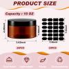 24 Pack 10 oz Amber PET Jars with Black Lids and Labels for Sugar Scrubs view 3