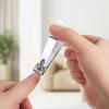 2Pcs Stainless Steel Nail Clippers, 2 Size Heavy Duty Ultra Sharp Straight Nail Clipper Travel Nails Cutters with Anti-Slip Grip for Thick Ingrown Nails, Silver view 4