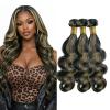 Body Wave Human Hair Bundles P1B/27 Highlight Ombre Honey Blonde 24 26 28 Inch Virgin Remy Hair 3 Bundles Soft Silky No Tangle Sew In Weave view 1