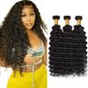 Deep Curly Bundles Human Hair Loose Deep Wave Human Hair Bundles 20 22 24 Inch Tangle Free Brazilian Virgin Remy Hair Extensions Double Weft For Curly Styles Deals 150g view 1