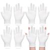 4 Pairs Cotton Gloves for Dry Hands Sleeping, White Cotton Overnight Sleep Gloves for Dry Hands Women Spa Lotion Moisturizing Night Glove Touchscreen view 1