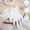 4 Pairs Cotton Gloves for Dry Hands Sleeping, White Cotton Overnight Sleep Gloves for Dry Hands Women Spa Lotion Moisturizing Night Glove Touchscreen view 2