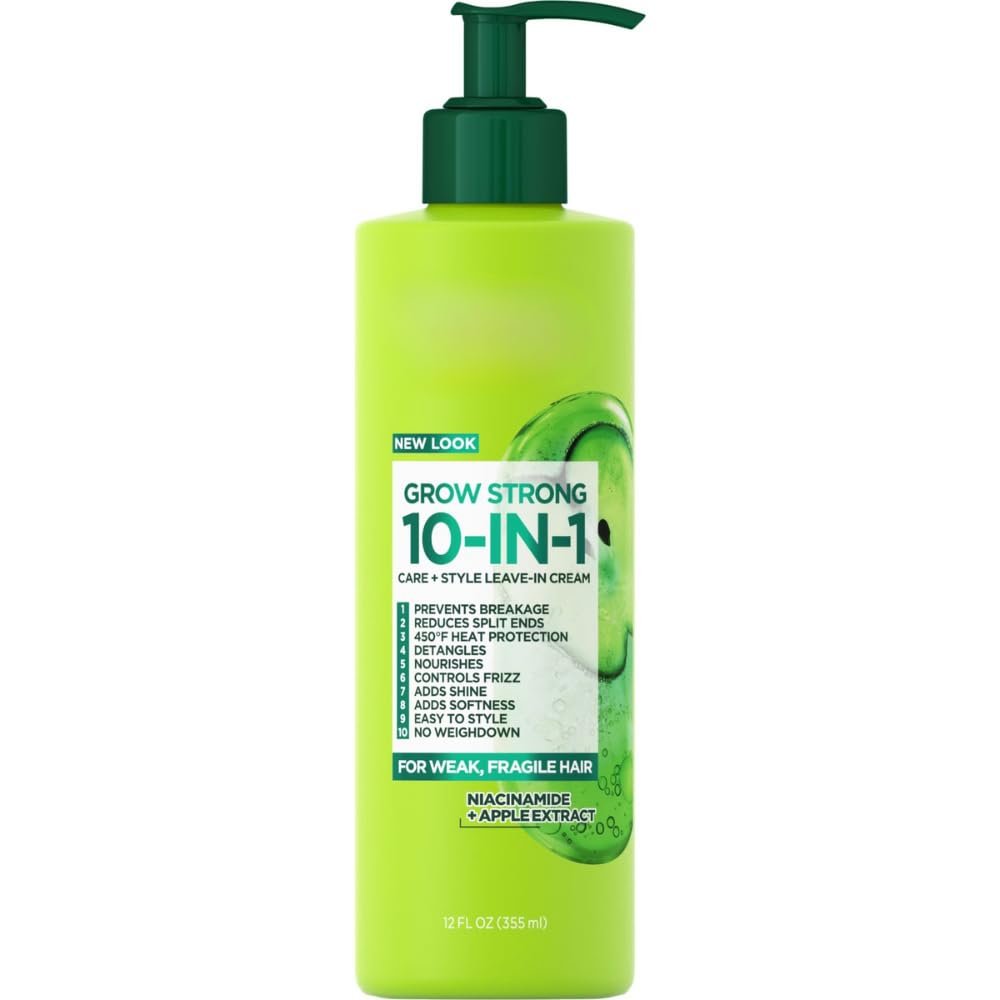 Grow Strong 10-in-1 Care and Styling Leave In Cream, 12 fl oz
