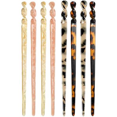 JOINPAYA 8pcs Tortoise Shell Acetate Hair Sticks for Long Hair Women Chinese Style Accessories