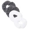 DINHEAROM 4pcs Women Hair Ties Set Water-absorbent Plush Microfiber Hair Rings Soft Ponytail Holders White and Gray view 1