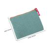 MAGICLULU Portable Travel Makeup Case for Women, Green Checkered Cotton Linen Cosmetic Pouch, Small Sturdy Toiletry Bag Organizer for Cosmetics and Stationery view 2