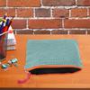 MAGICLULU Portable Travel Makeup Case for Women, Green Checkered Cotton Linen Cosmetic Pouch, Small Sturdy Toiletry Bag Organizer for Cosmetics and Stationery view 4