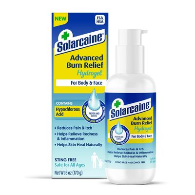 Solarcaine Advanced Cooling Hydrogel, Hypochlorous Acid, 6 oz Gel