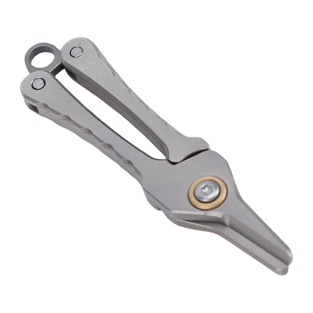 Rengue Alloy Nose Hair Scissors, Lightweight Portable Keyring Trimmer for Men and Women, Versatile Grooming Tool for Mustache and Eyebrow