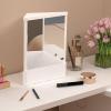 Solenvar Non-Reversing Mirror, True Reflection Vanity Makeup Mirror with High-Precision Reflectors, Real Unflipped Image for Makeup, Skincare, Hair Styling & Professional Use Black L view 4