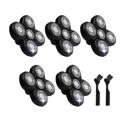 5 pcs Blades Refills Compatible with Freebird Head Shaver, 5 Blades Shaver Replacement Heads for Bald Men Freedom Grooming + 2 Cleaning Brush (5pcs)