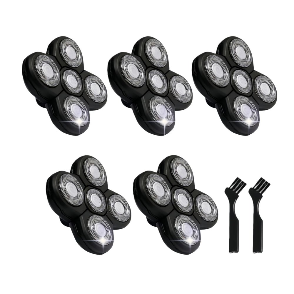 5 pcs Blades Refills Compatible with Freebird Head Shaver, 5 Blades Shaver Replacement Heads for Bald Men Freedom Grooming + 2 Cleaning Brush (5pcs)