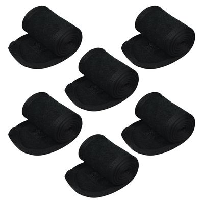 ZHJISHGUO Spa Headband 6 Pack, Non-Slip Terry Cloth Sweat, Stretchable Adjustable Facial Headband for Face Washing, Makeup, Yoga, Sports, Shower, Washable Hair Wrap (Black 6pcs)