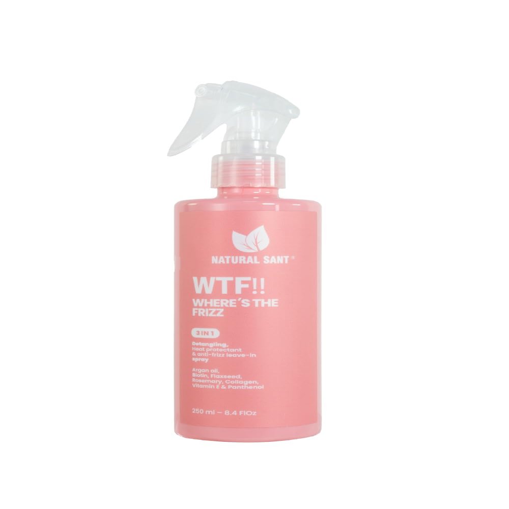 Natural Sant Wheres the Frizz 3-in-1 Hair Mist, Heat Defense & Detangler