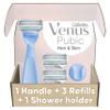 Gillette Venus Intimate Grooming Women's Razor for Pubic Hair and Skin, Bikini Razor, Handle + 3 Razor Refills view 1