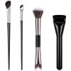 4 Pcs Nose Brush Set 2 in 1 Nose Contour Brush Sculpting Dual-End Noses Brushes U Shaped Fluffy Makeup Brushes Flat Foundation Brushs Angled Makeup Brushs for BB Cream Liquid Foundation Concealer view 1