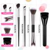 4 Pcs Nose Brush Set 2 in 1 Nose Contour Brush Sculpting Dual-End Noses Brushes U Shaped Fluffy Makeup Brushes Flat Foundation Brushs Angled Makeup Brushs for BB Cream Liquid Foundation Concealer view 2