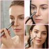 4 Pcs Nose Brush Set 2 in 1 Nose Contour Brush Sculpting Dual-End Noses Brushes U Shaped Fluffy Makeup Brushes Flat Foundation Brushs Angled Makeup Brushs for BB Cream Liquid Foundation Concealer view 4