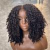 4C Edges Hairline Afro Kinky Curly Human Hair Wig 180% Density HD Invisible 13x4 Glueless Lace Front 100% Brazilian Human Hair Wig Pre Plucked Bleached Knots Curly Baby Hair Short Bob Afro Curly Wig view 1