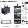 ROYALFAIR Roll Up Makeup Bag, Travel Toiletry Bag for Women with 4 Clear TSA Approved Pouches, Hanging Travel Organizer, Folding Cosmetic Bag for Men and Women (navy blue) view 2