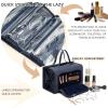 ROYALFAIR Roll Up Makeup Bag, Travel Toiletry Bag for Women with 4 Clear TSA Approved Pouches, Hanging Travel Organizer, Folding Cosmetic Bag for Men and Women (navy blue) view 3