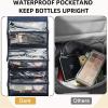 ROYALFAIR Roll Up Makeup Bag, Travel Toiletry Bag for Women with 4 Clear TSA Approved Pouches, Hanging Travel Organizer, Folding Cosmetic Bag for Men and Women (navy blue) view 4