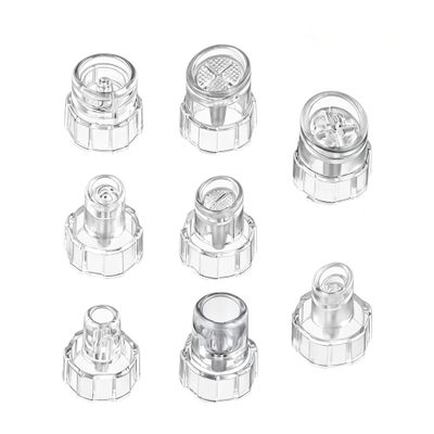 8pcs Plastic Microderma Heads Facial Aqua Peel Tips Water Peeling Caps Facial Care Skin Cleaning Tool Beauty Machine Replacement Spare Parts Transparent