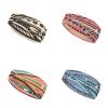 Babrukda Southwestern Aztec Headbands Set with Buttons Tribal Nursing Headwrap for Nurse Doctor Women Men Face Covering Holder Ear Protection Wide Stretch Hair Wraps Elastic Sweatband view 2