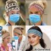 Babrukda Southwestern Aztec Headbands Set with Buttons Tribal Nursing Headwrap for Nurse Doctor Women Men Face Covering Holder Ear Protection Wide Stretch Hair Wraps Elastic Sweatband view 3