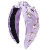 WaiHeikki Women's Easter Headbands Cute Bunny Pearl Knotted Headpieces Beaded Hair Hoops Accessories (Purple, One Size) view 1