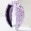 WaiHeikki Women's Easter Headbands Cute Bunny Pearl Knotted Headpieces Beaded Hair Hoops Accessories (Purple, One Size) view 2