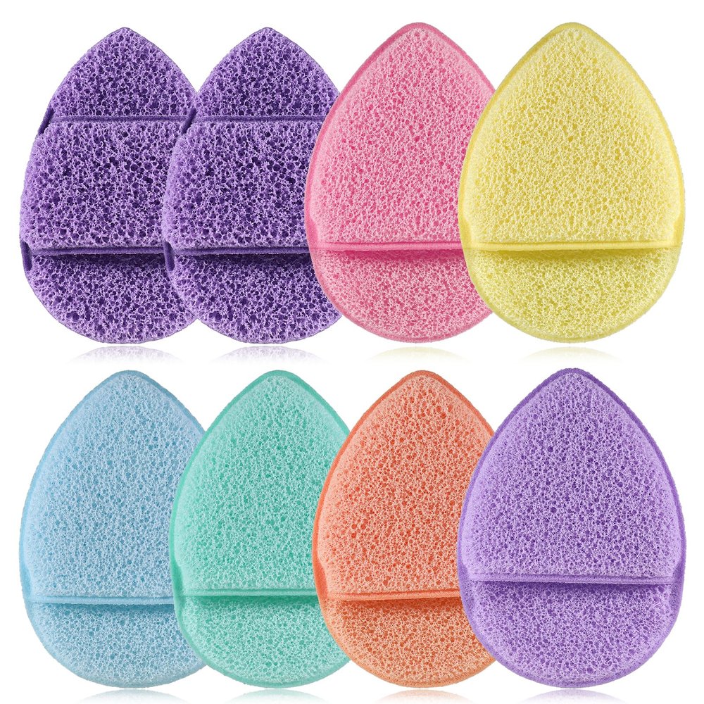 8 PCS Face Sponges for Cleansing Puff Facial Sponge Reusable Makeup Remover Sponges Colorful Facial Scrubber Pads for Washing Face