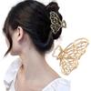Hair Claw Clips, Gold Butterfly Metal, Non-slip Hollow Design for Thick Hair, Fashion Hair Accessories view 1