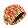 Summer Pineapple Hibiscus Hair Bonnet for Sleeping 1 PC Satin Sleep Bonnets for Women Men Satin Lined Sleep Night Cap For Curly Hair Wrap view 1