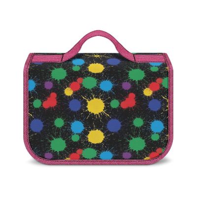 MZERSE Travel Hanging Toiletry Bag with Sturdy Hook Rainbow Paint Splash, Waterproof Cosmetic Organizer for Bathroom Shower