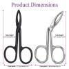 2Pcs Eyebrow Tweezers Scissor Precision Stainless Steel Flat Straight Tip Eyebrow Facial Remover for Hair Plucker Women and Men Facial Hair (Black&Silver) view 2