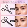 2Pcs Eyebrow Tweezers Scissor Precision Stainless Steel Flat Straight Tip Eyebrow Facial Remover for Hair Plucker Women and Men Facial Hair (Black&Silver) view 4